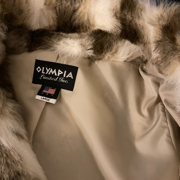 Olympia Limited Inc Faux Fur coat SZ L - Picture 11 of 11